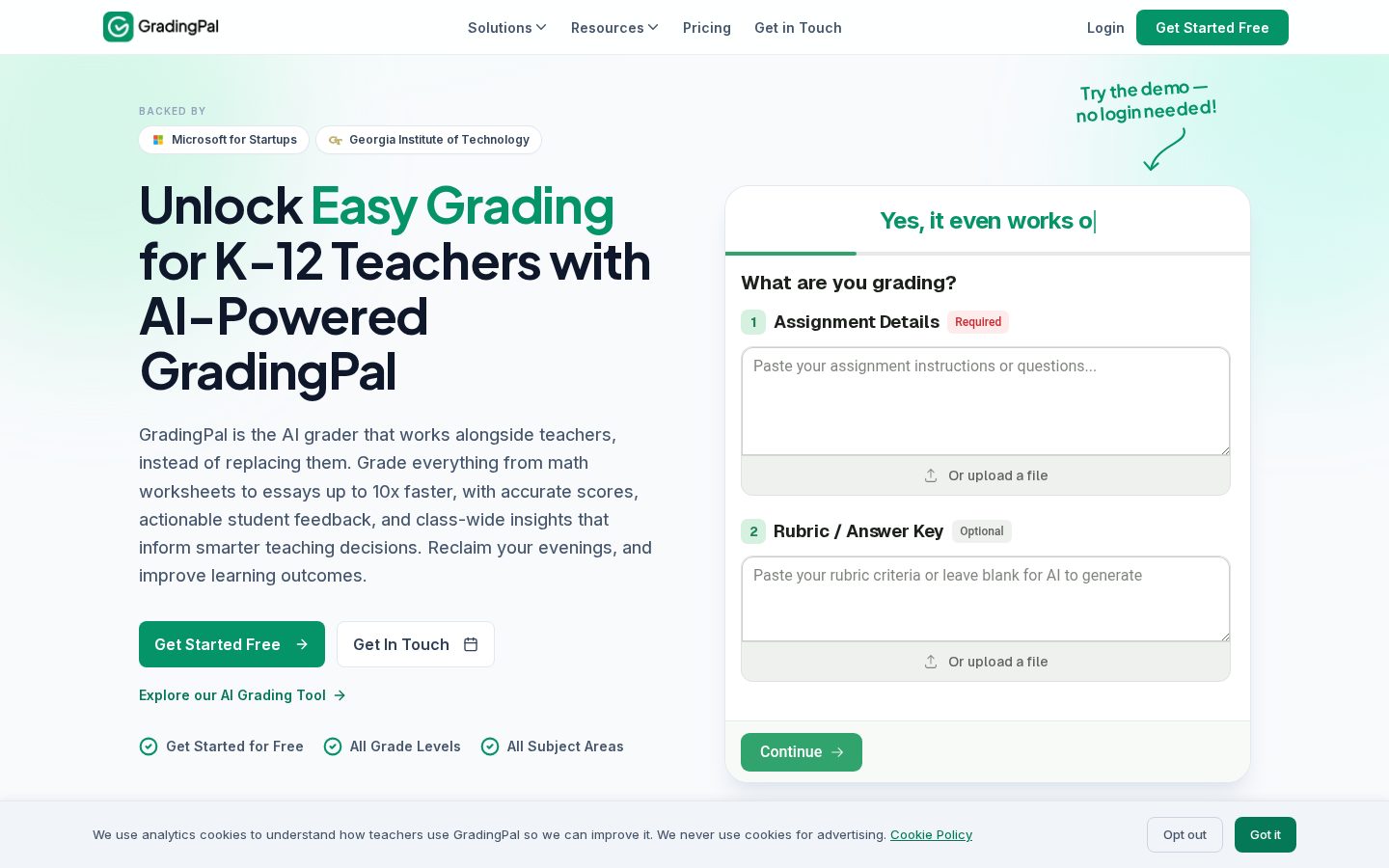 Grading Pal Homepage