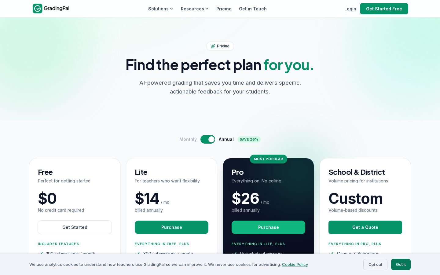 Grading Pal Pricing