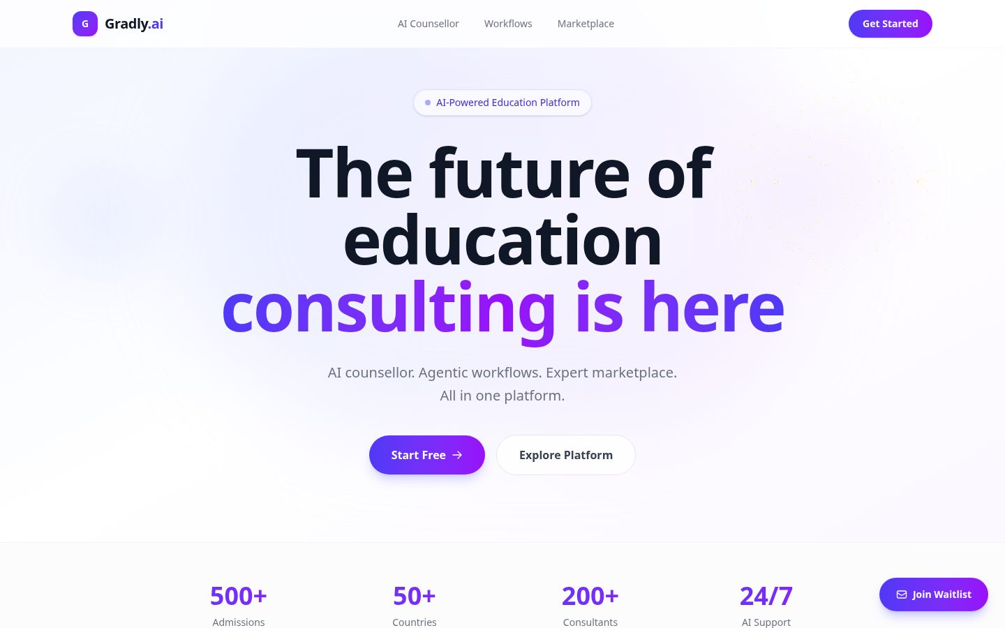 Gradly Homepage
