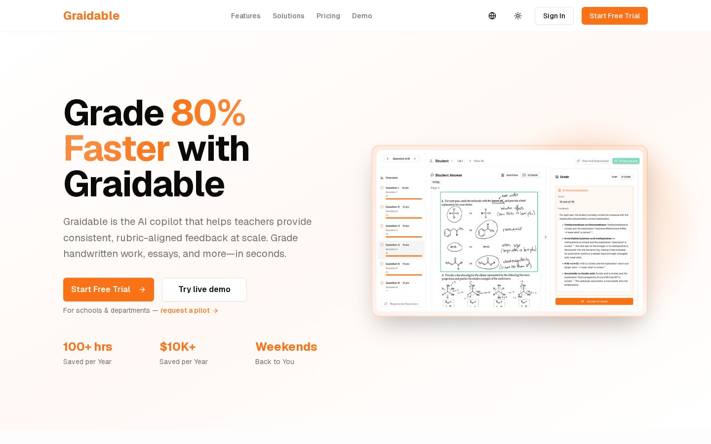 Graidable Homepage