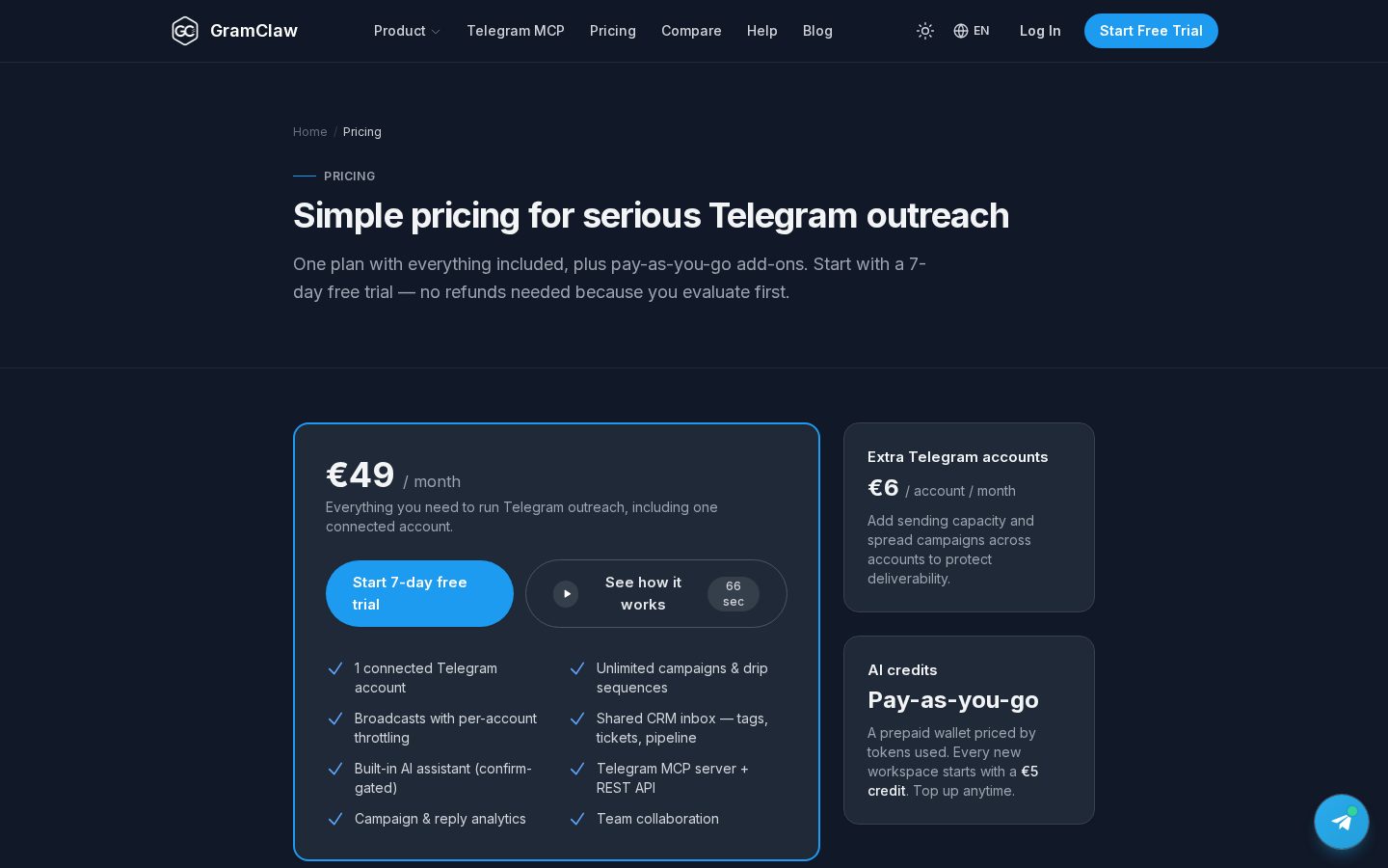 GramClaw Pricing
