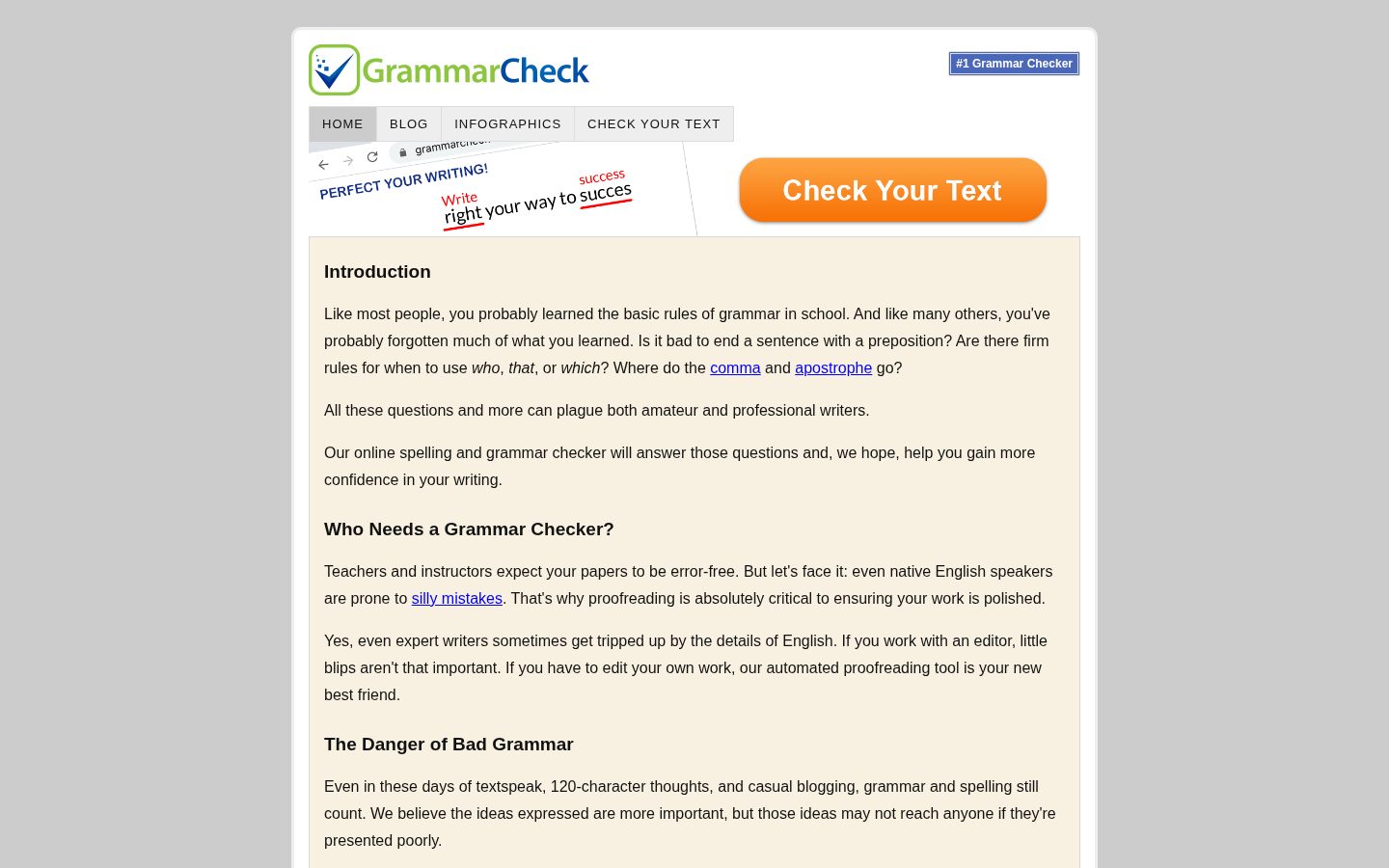Grammar Check Homepage