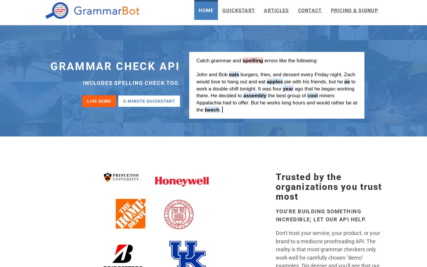 GrammarBot Homepage