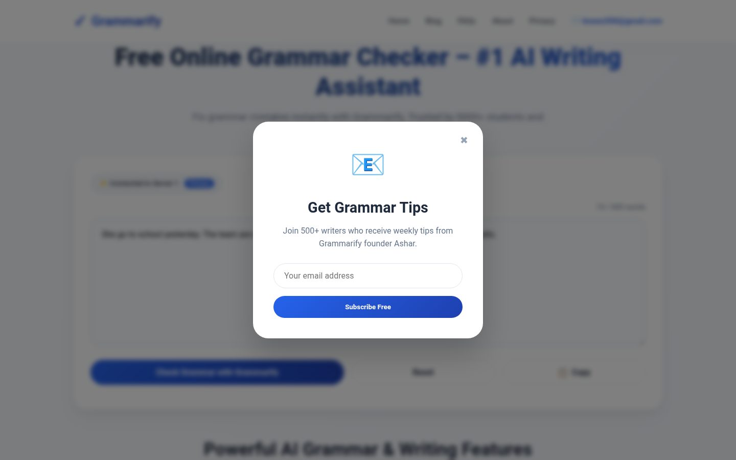 Grammarify Homepage