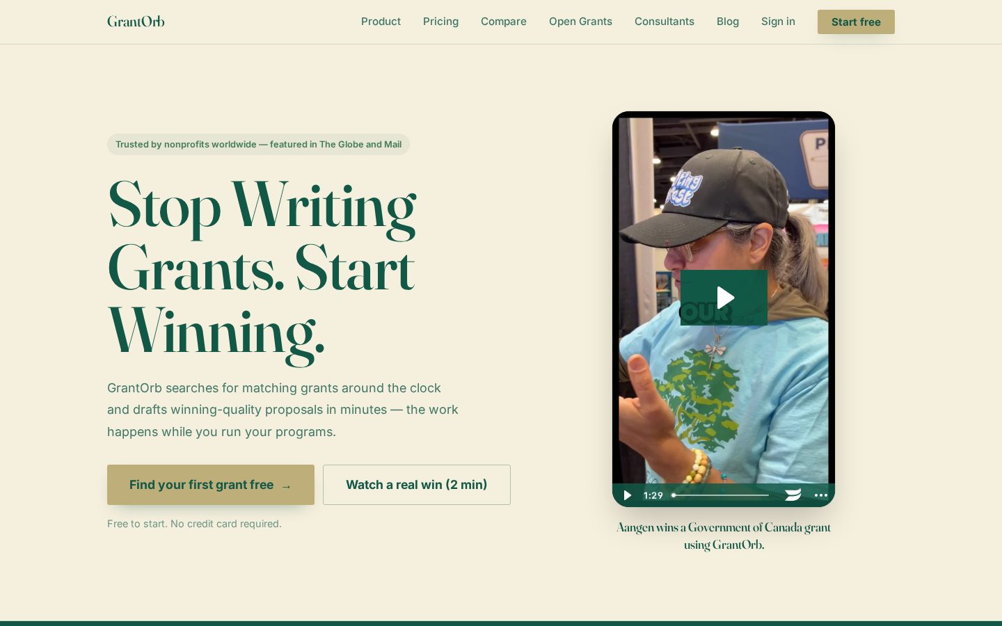 Grant Orb Homepage