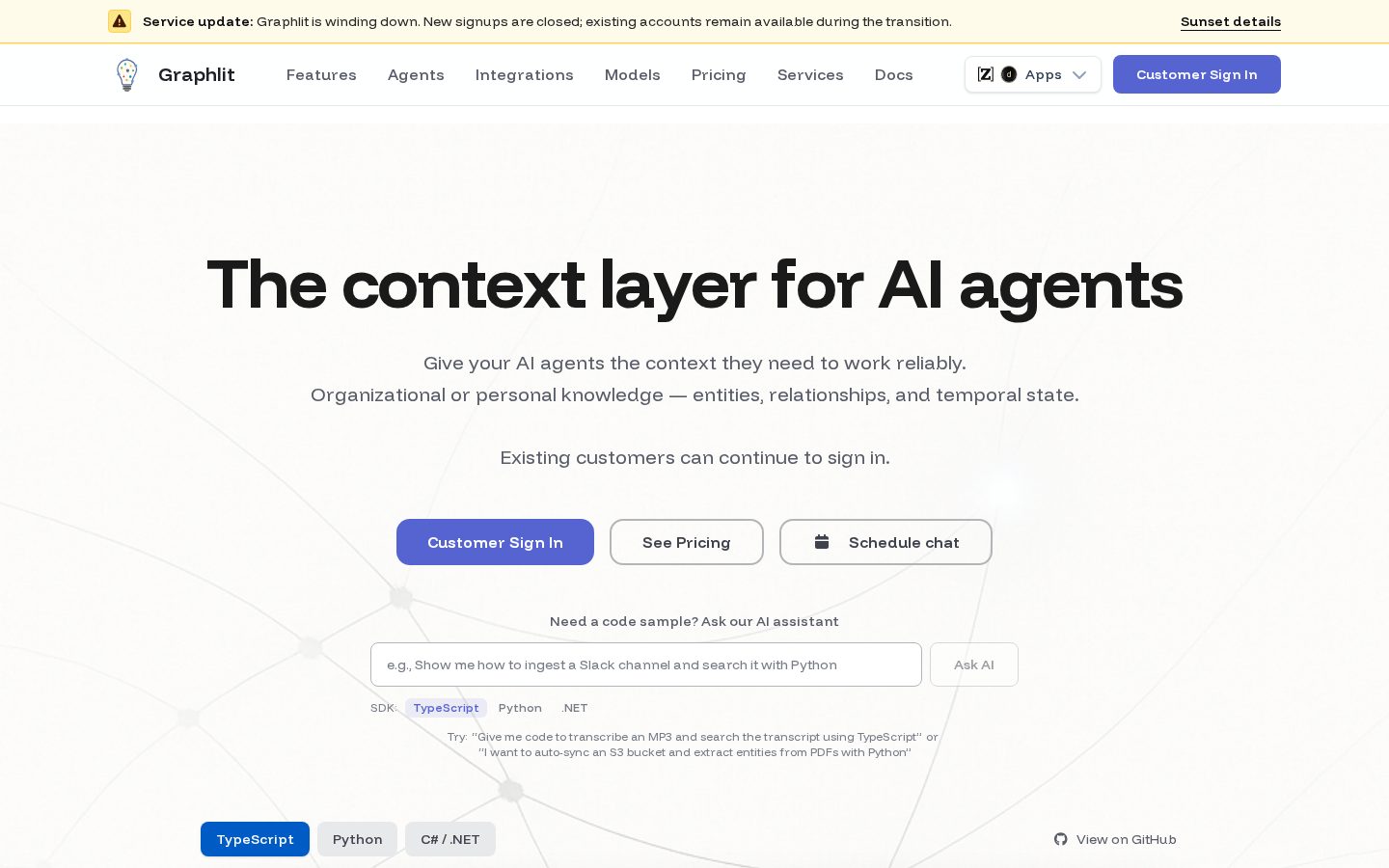 Graphlit Platform Homepage