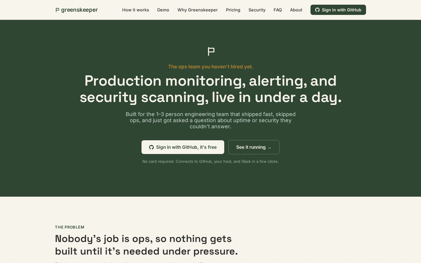 Greenskeeper Homepage