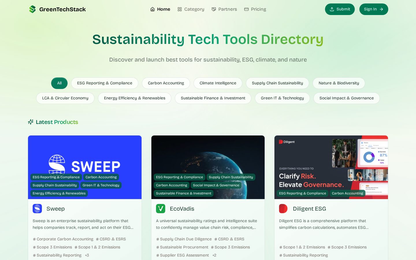 GreenTechStack Homepage