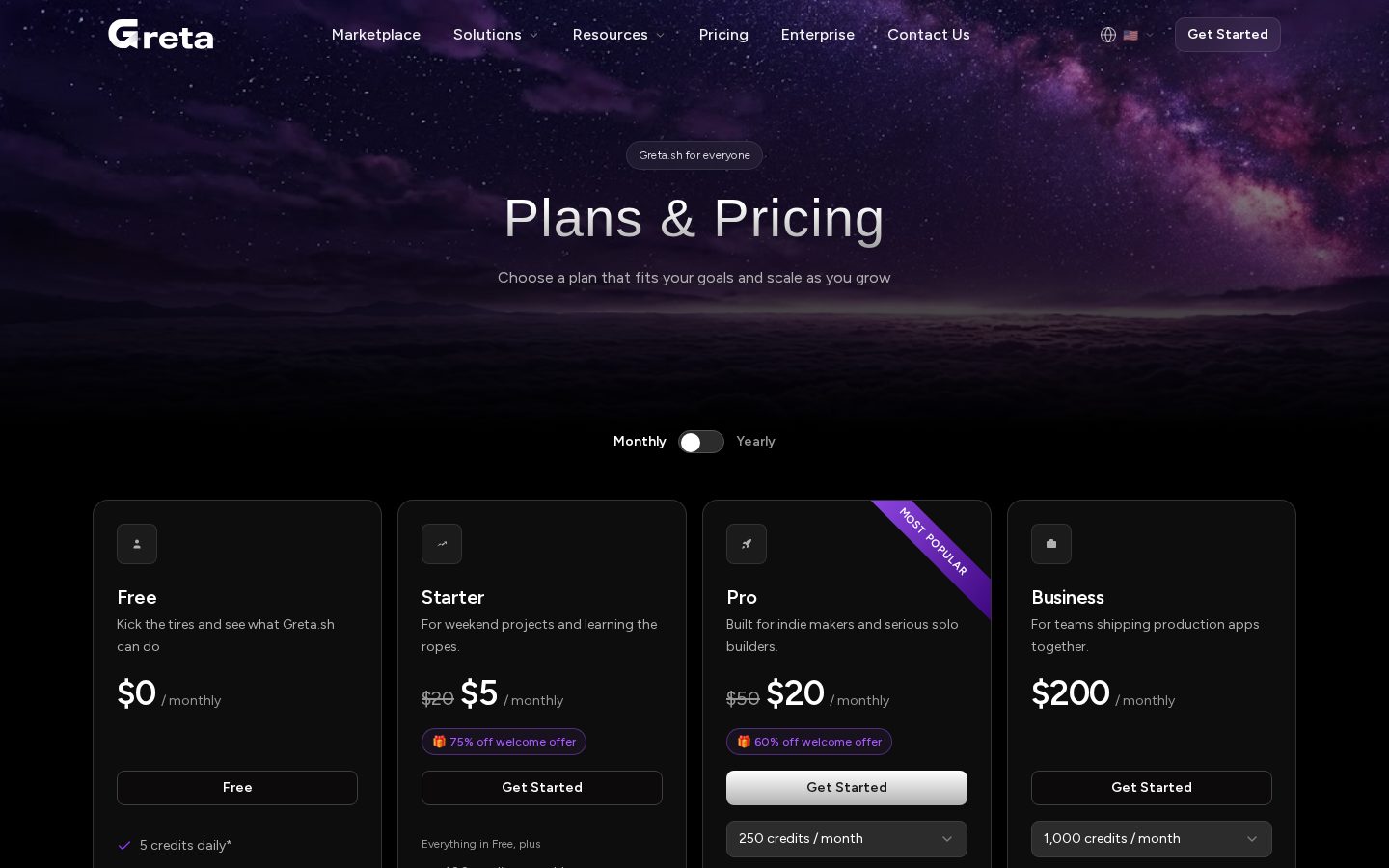 Greta.sh Pricing