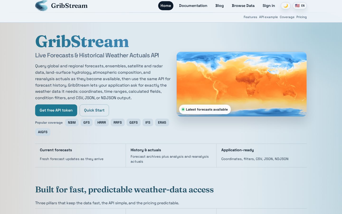 GribStream.com Homepage