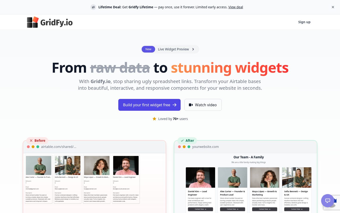 Gridfy.io Homepage