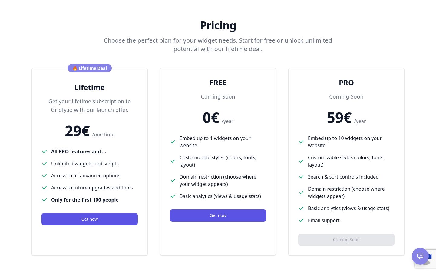 Gridfy.io Pricing