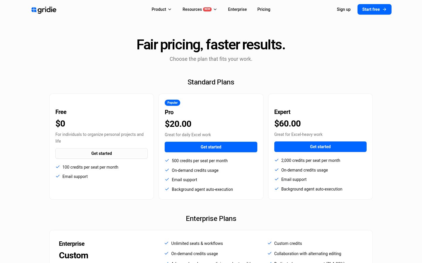 Gridie Pricing