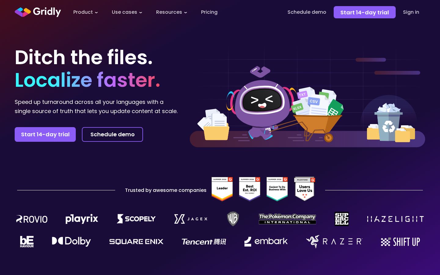 Gridly Homepage