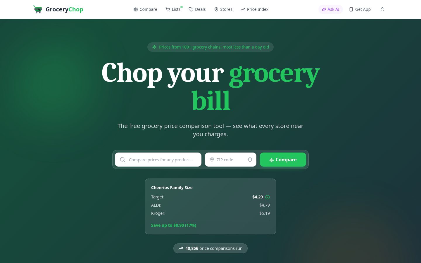 GroceryChop Homepage