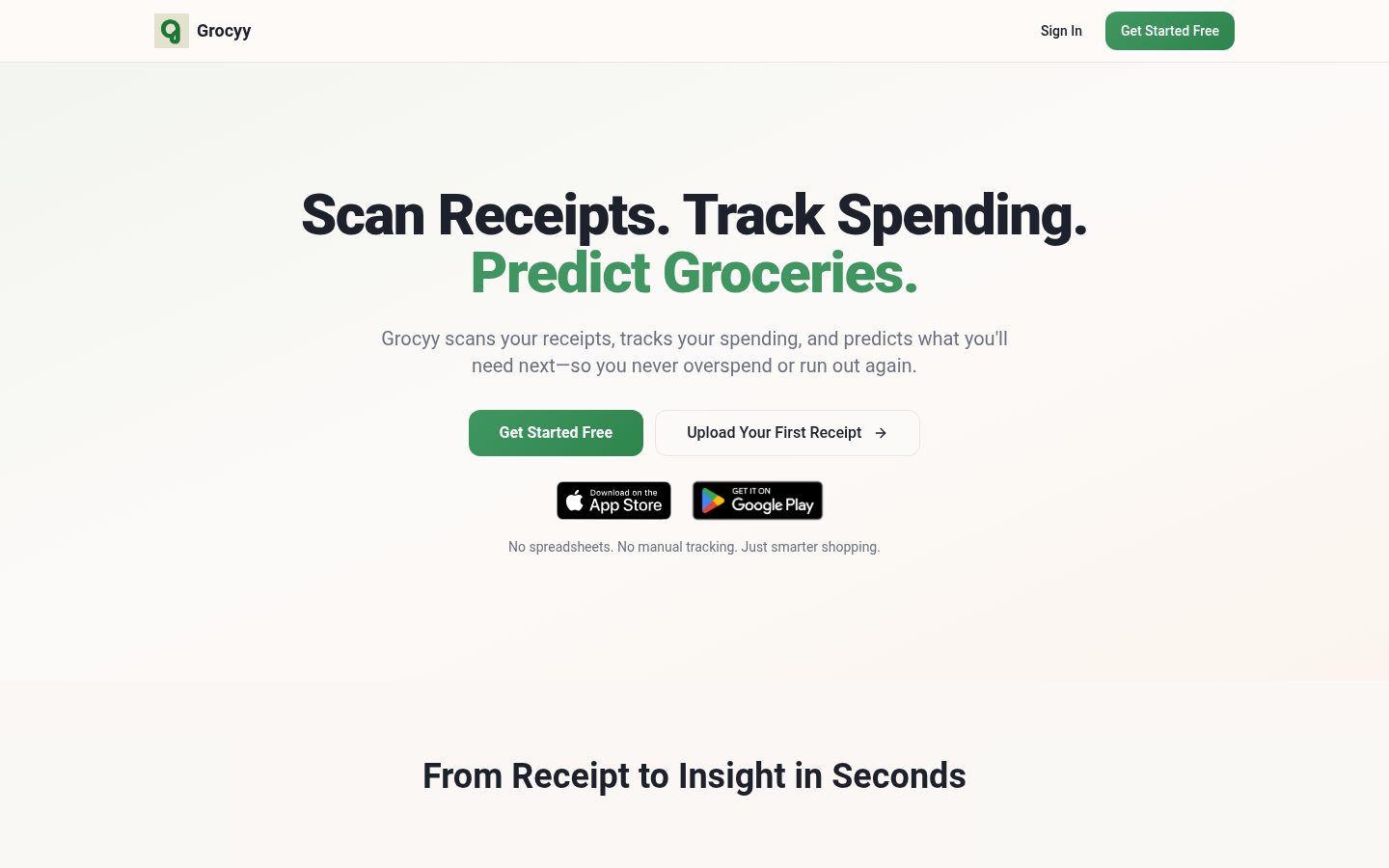 Grocyy Homepage