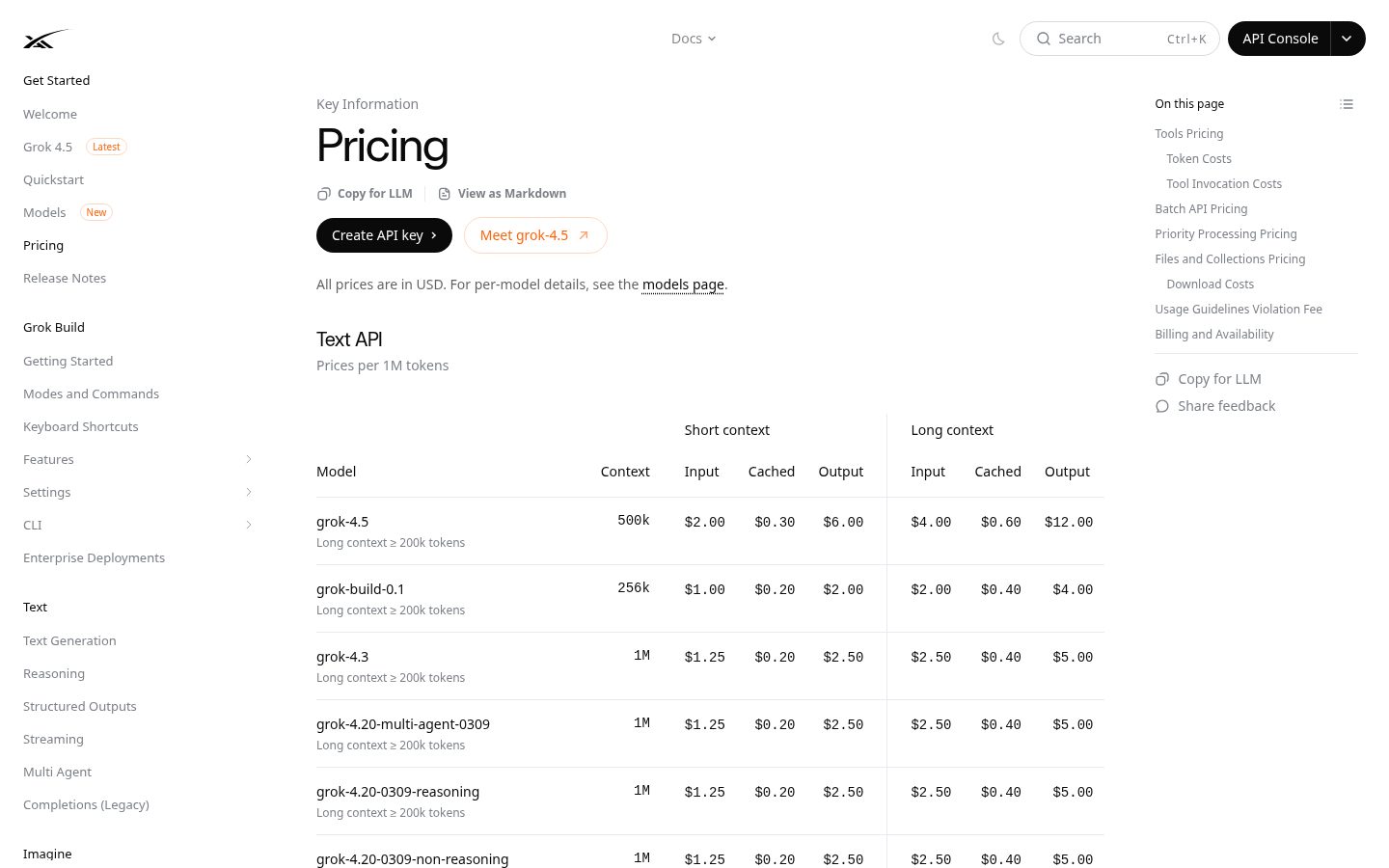 Grok 4.2 Beta 2 Pricing