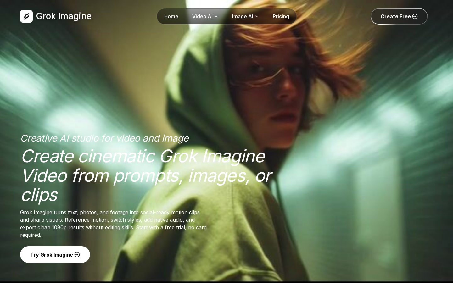 Grok Imagine AI Homepage