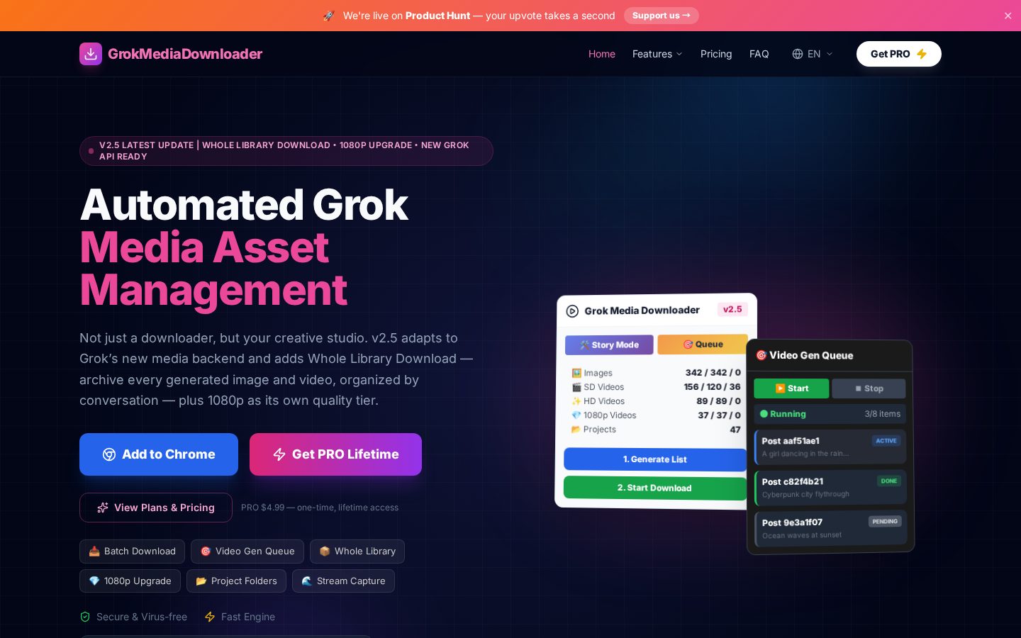 Grok Media Downloader Homepage