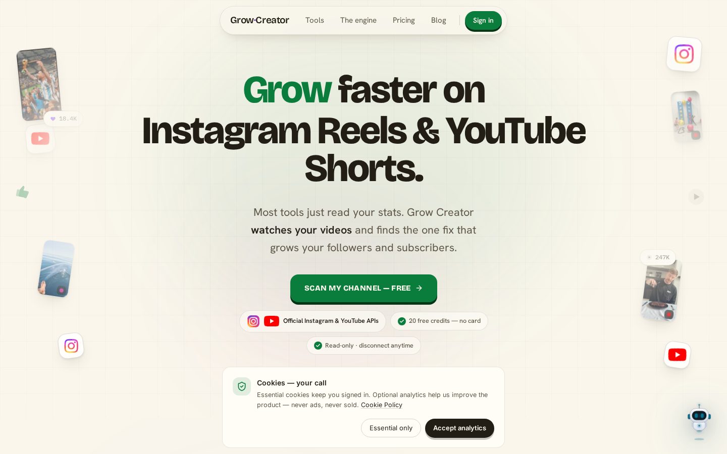 Grow Creator Homepage
