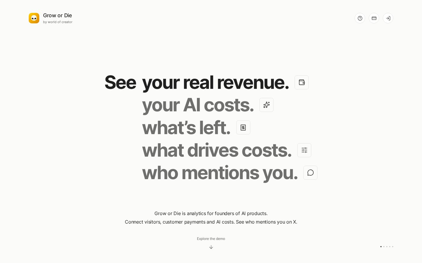 Grow or die Homepage