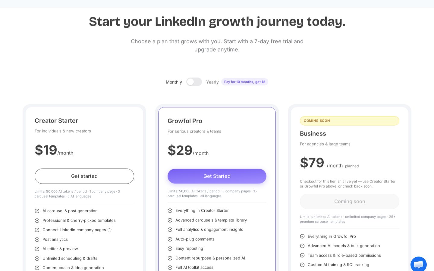 Growfol Pricing