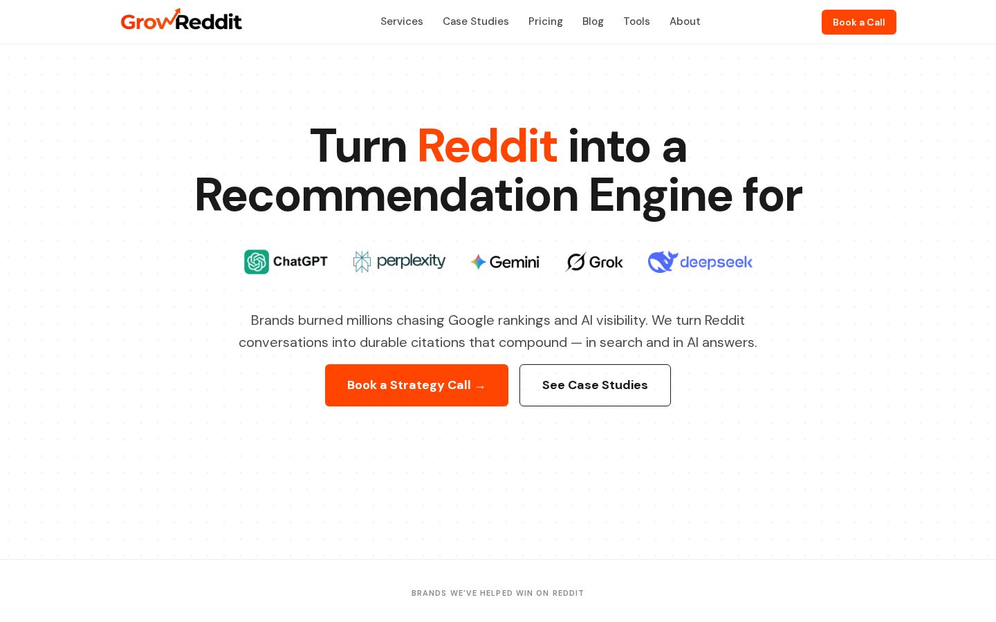 GrowReddit Homepage