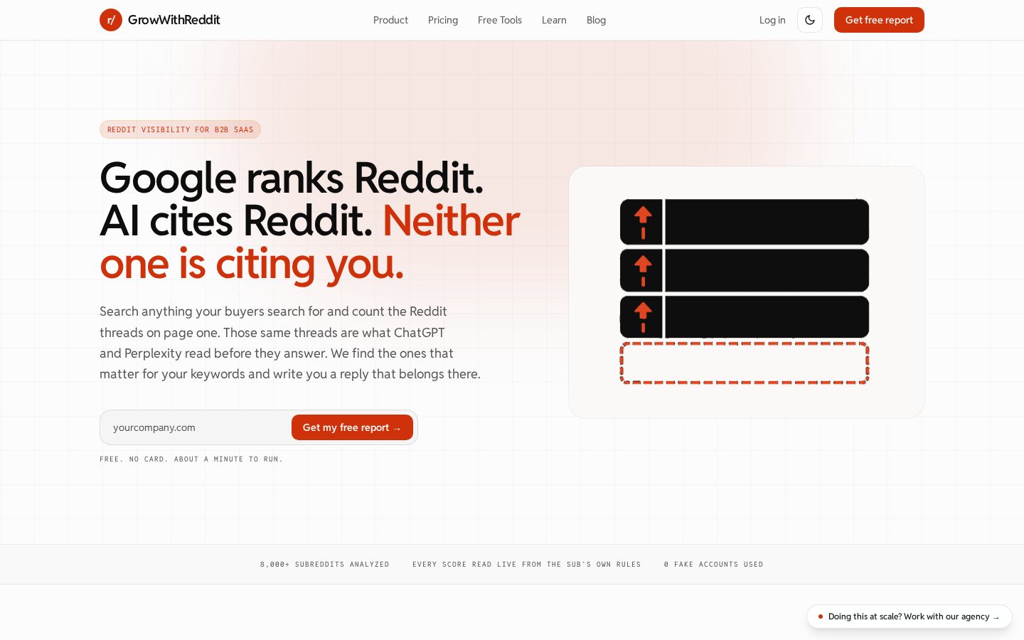 GrowWithReddit Homepage