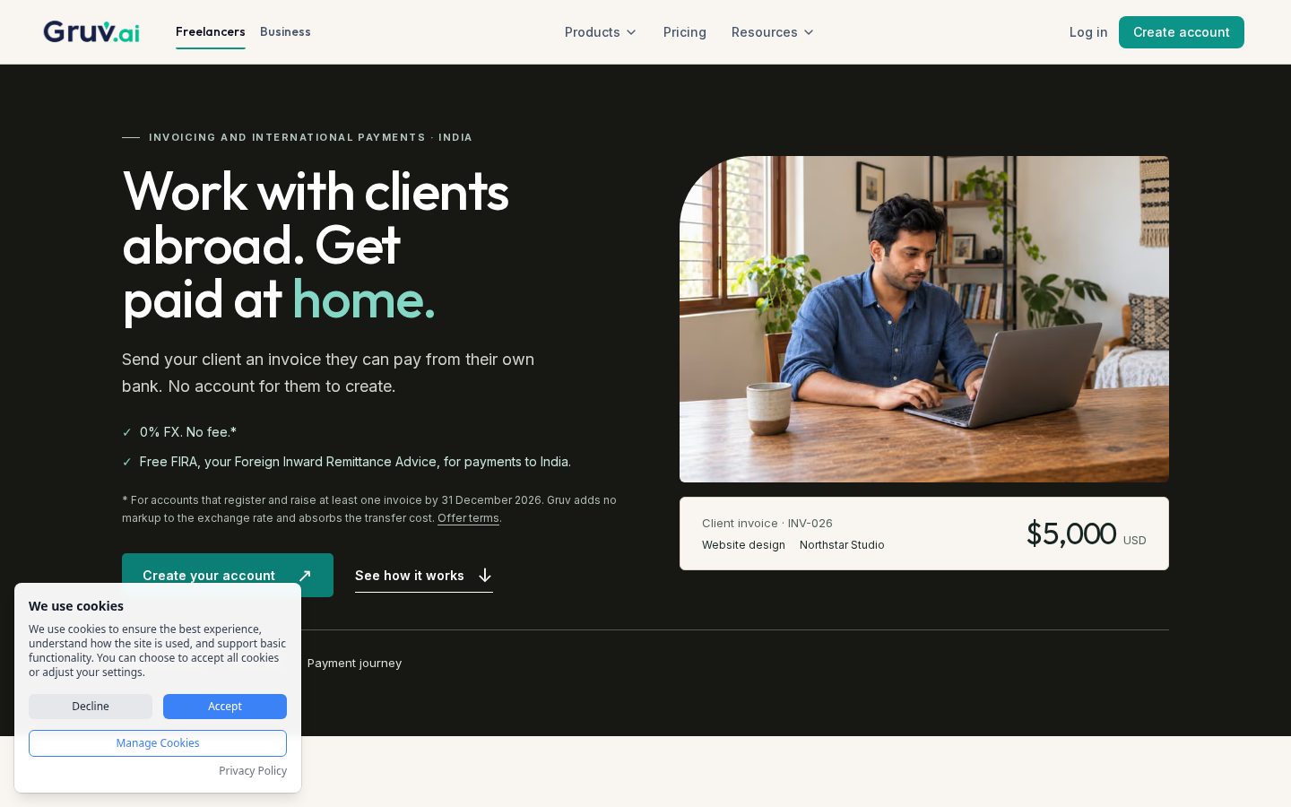 Gruv.ai Homepage