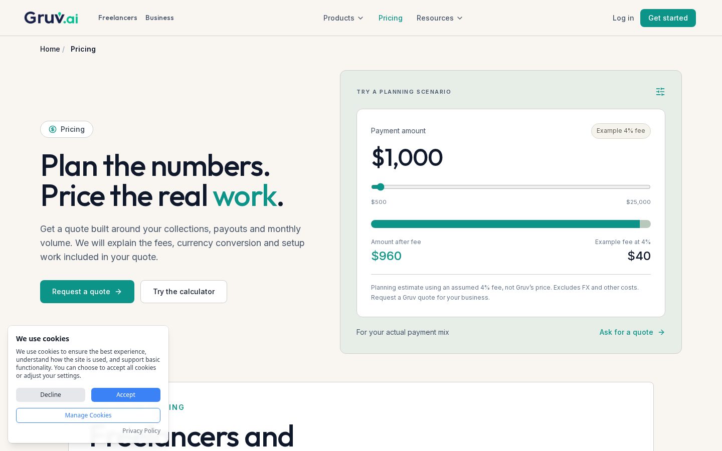 Gruv.ai Pricing