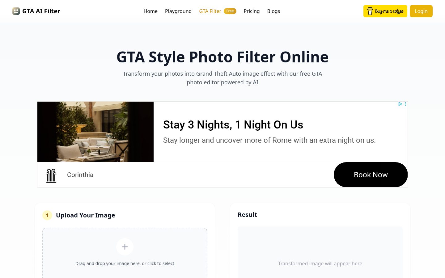 GTA AI Filter Homepage