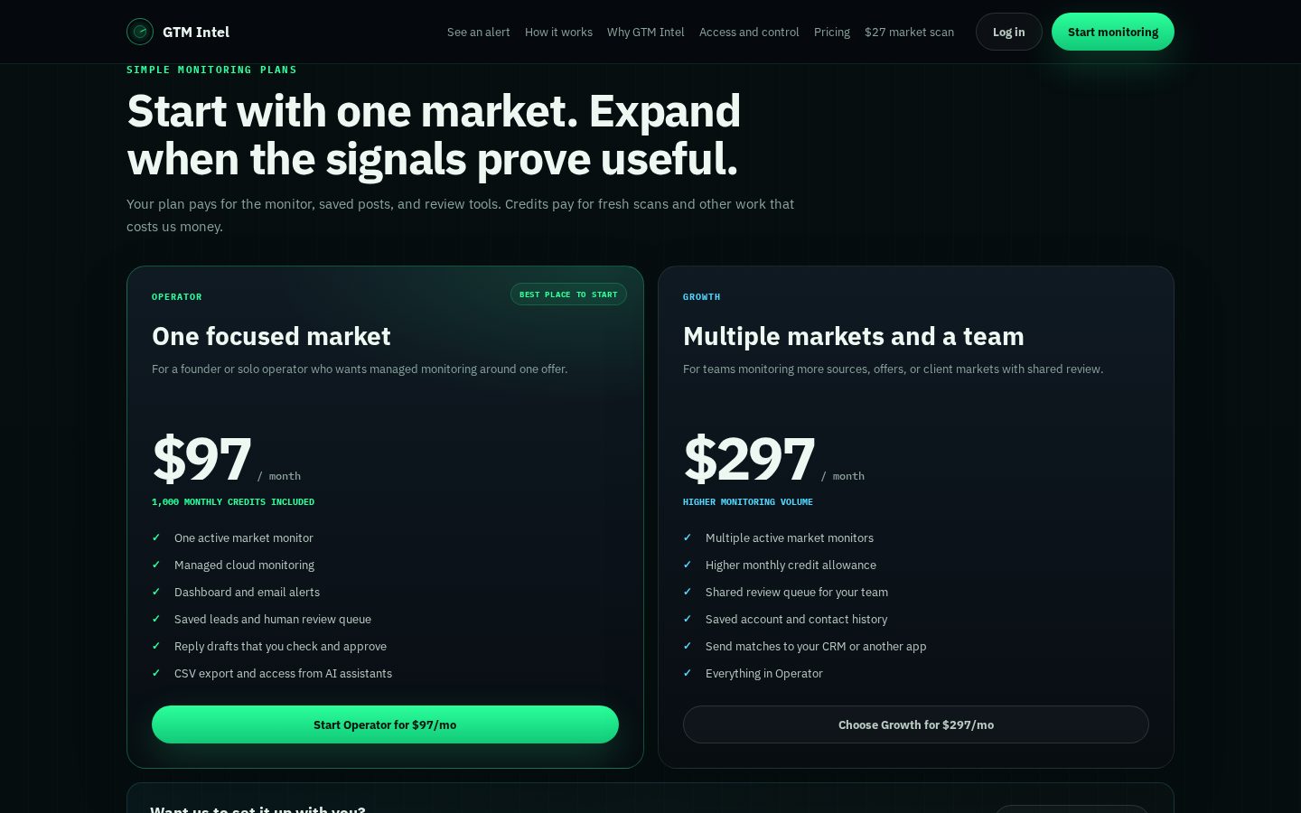 GTM Intel Pricing