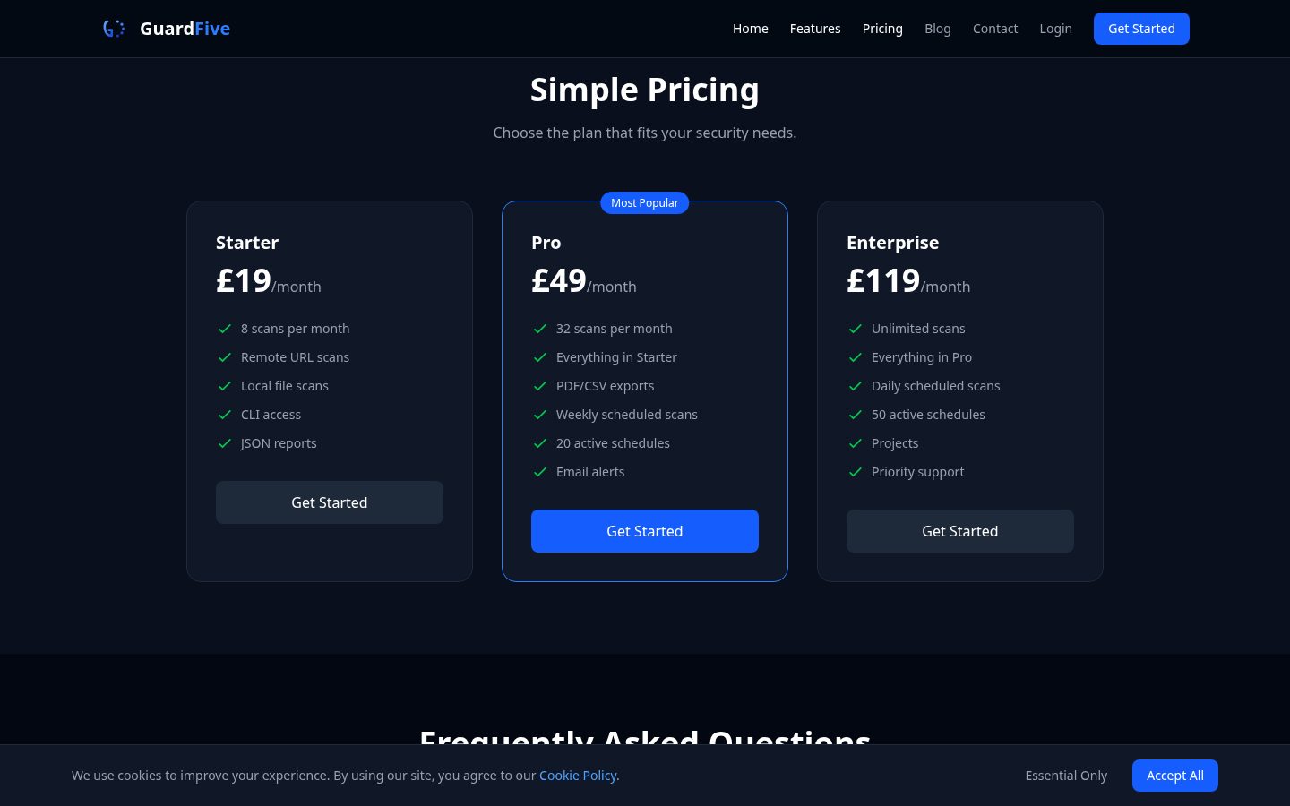 GuardFive Pricing