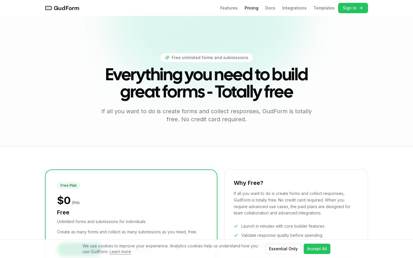 Gudform Pricing