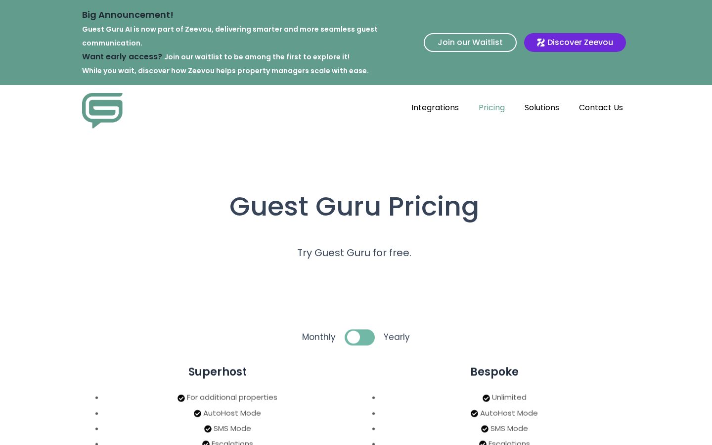 Guest Guru Pricing
