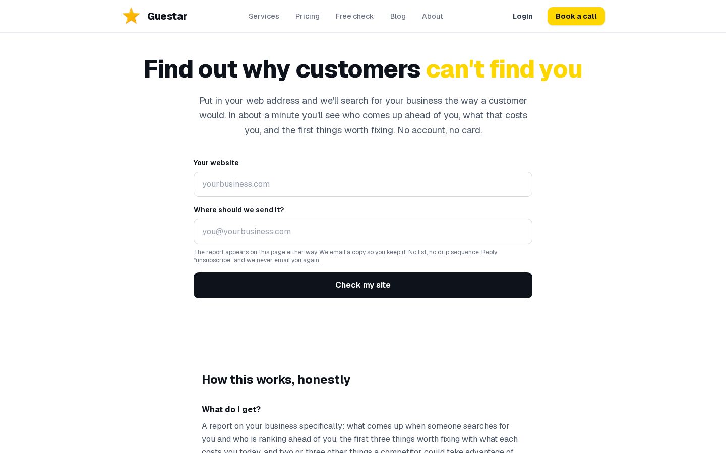 Guestar Get Found Homepage