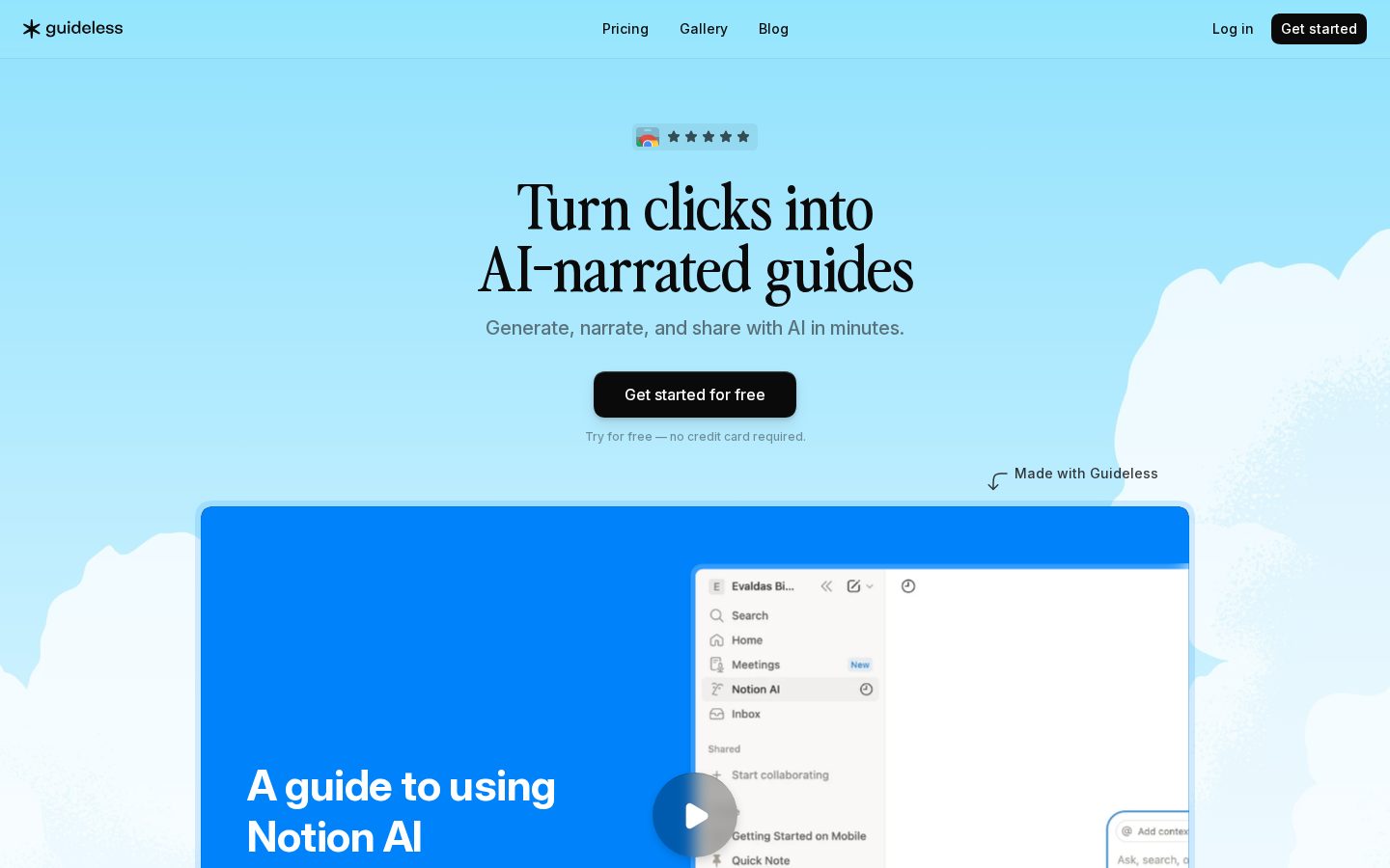 Guideless Homepage