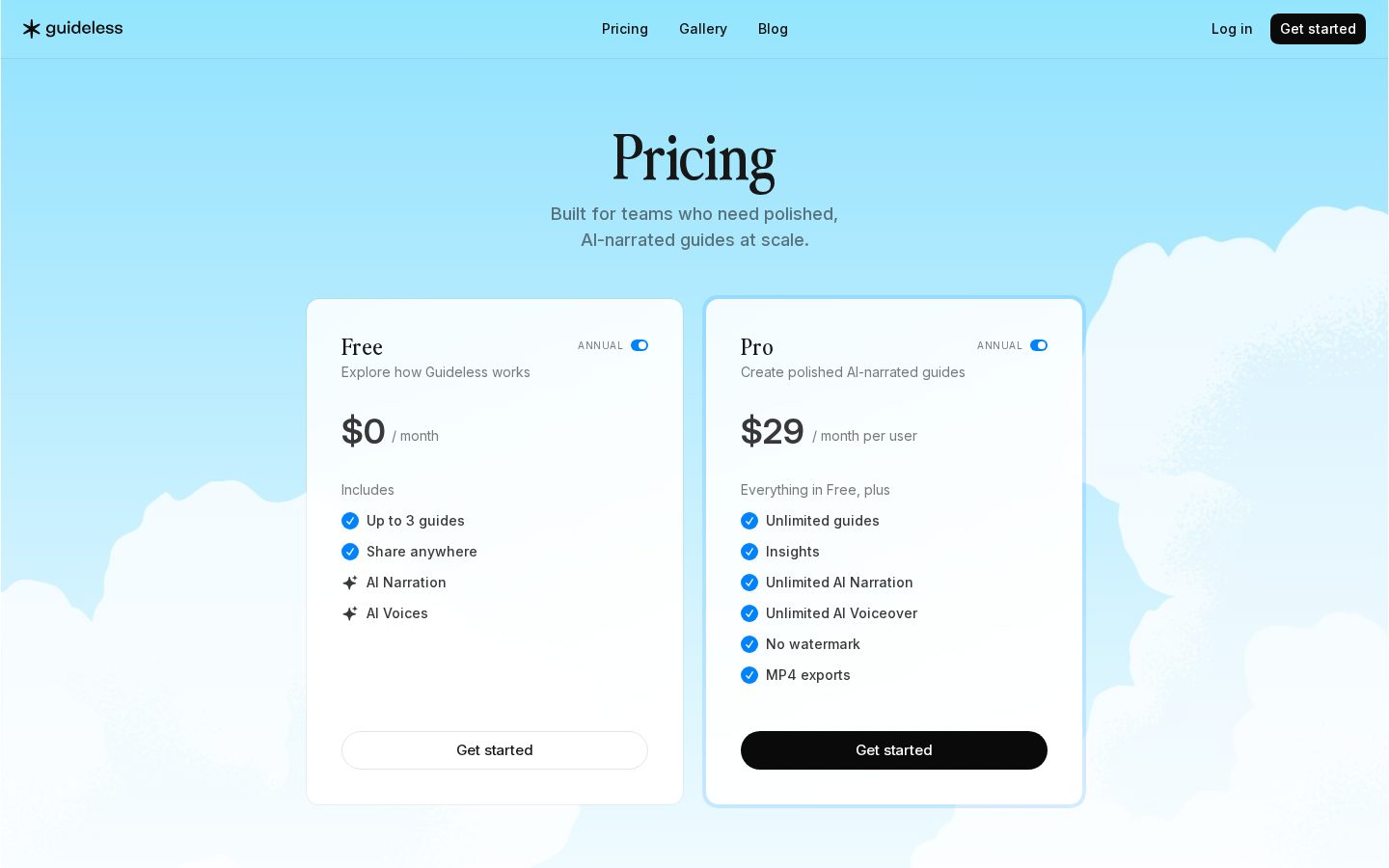 Guideless Pricing