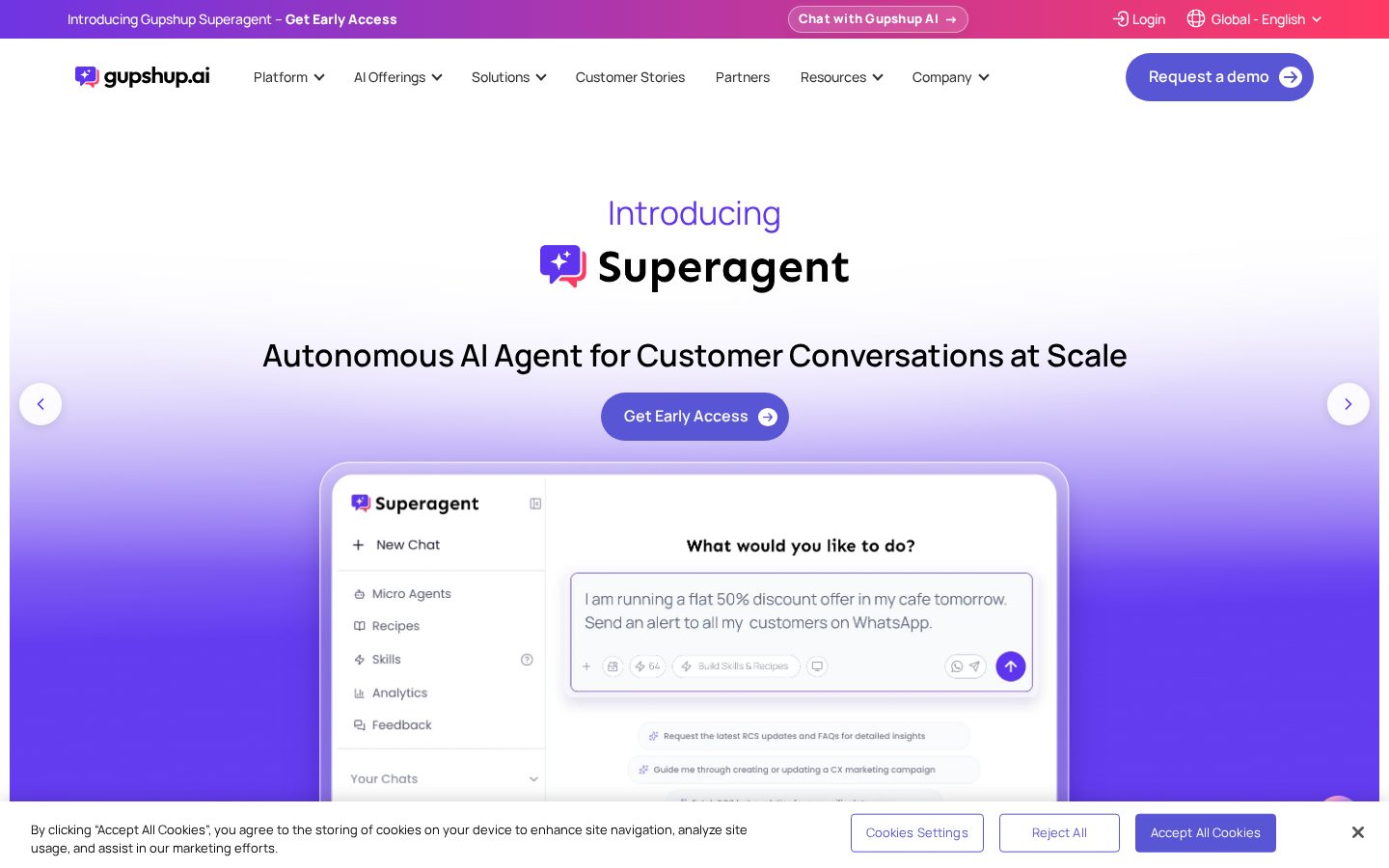 Gupshup Homepage