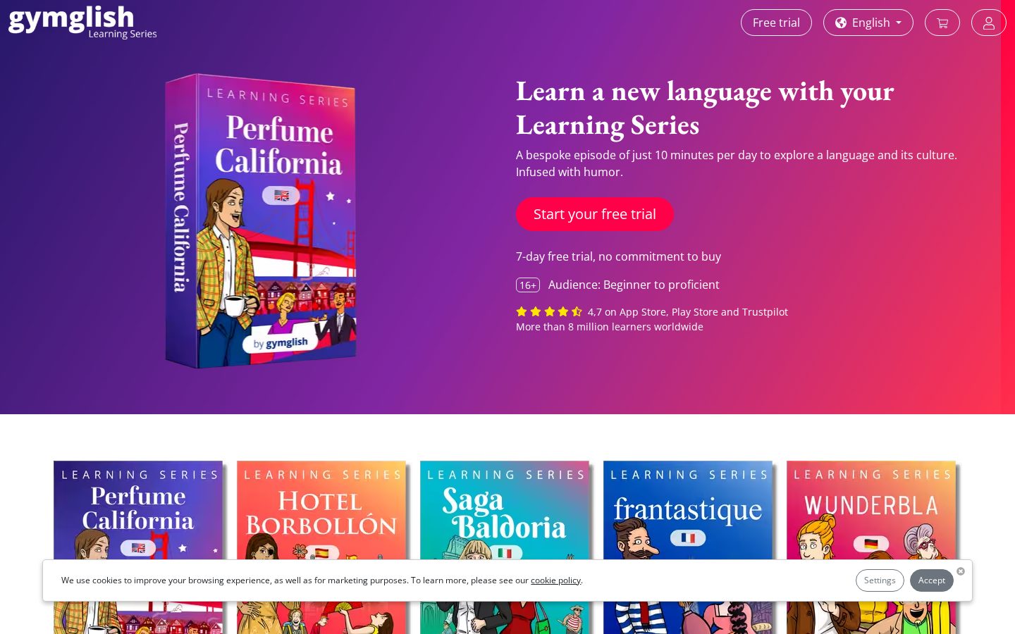 Gymglish Homepage