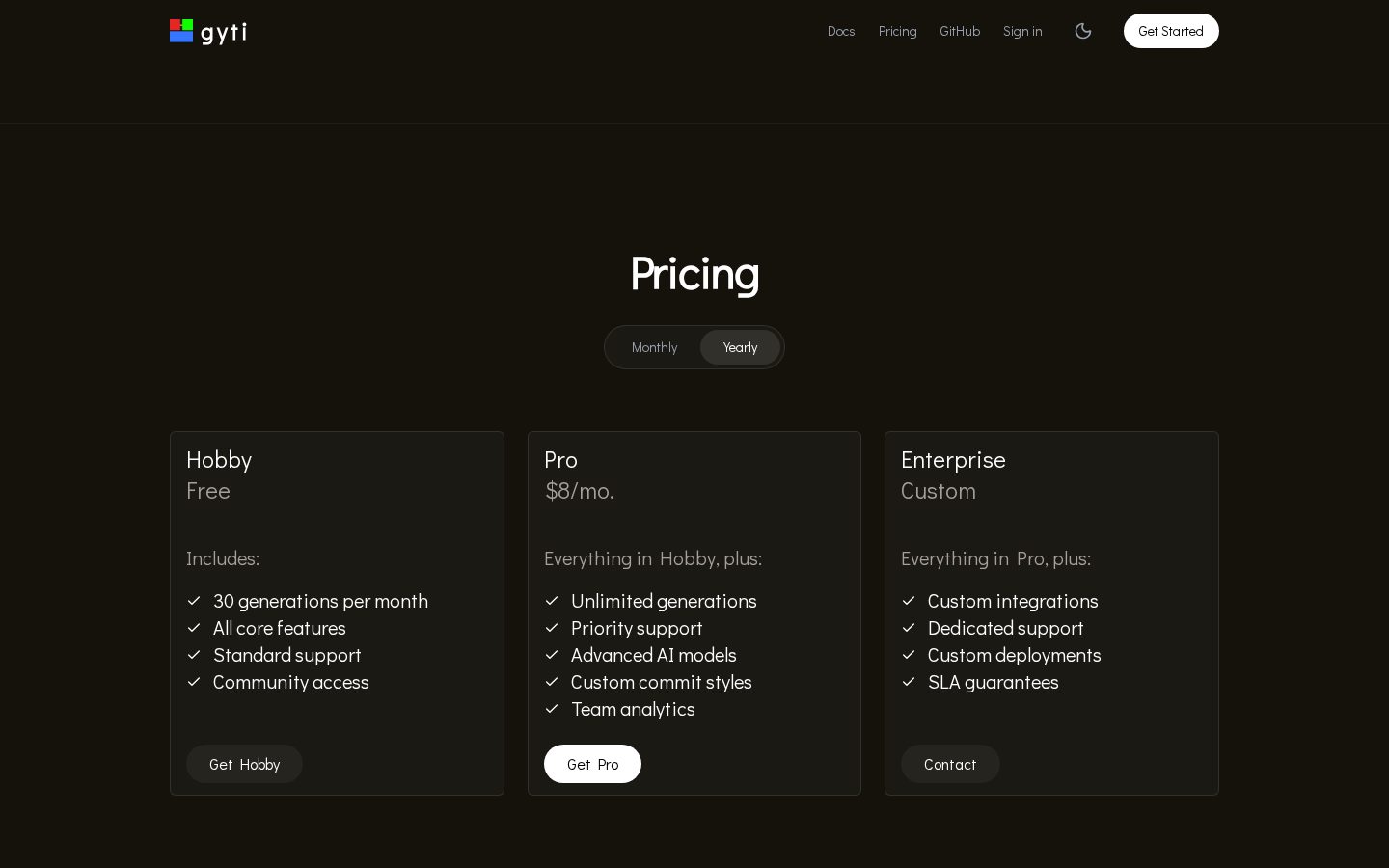 gyti Pricing