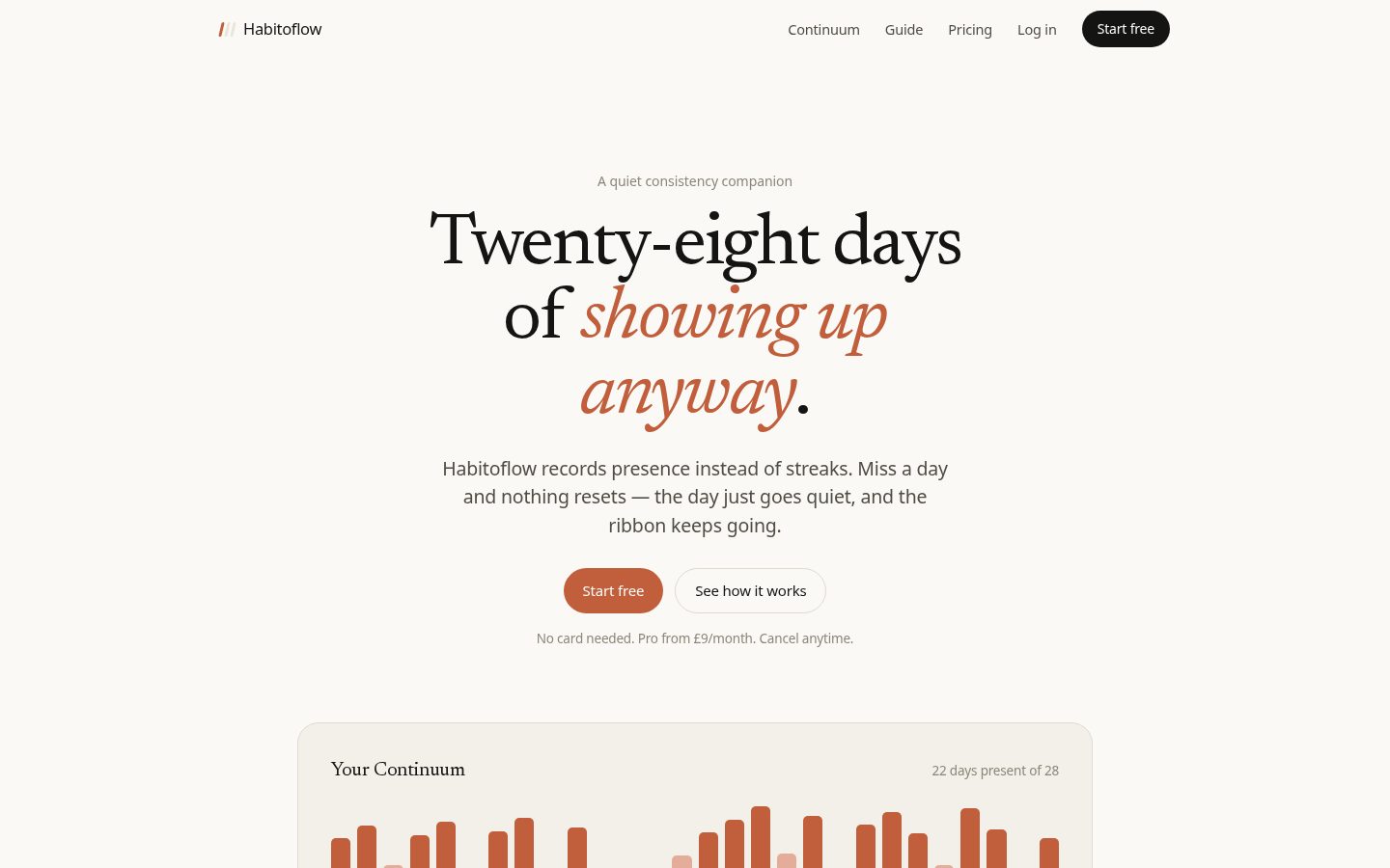 Habitoflow Homepage