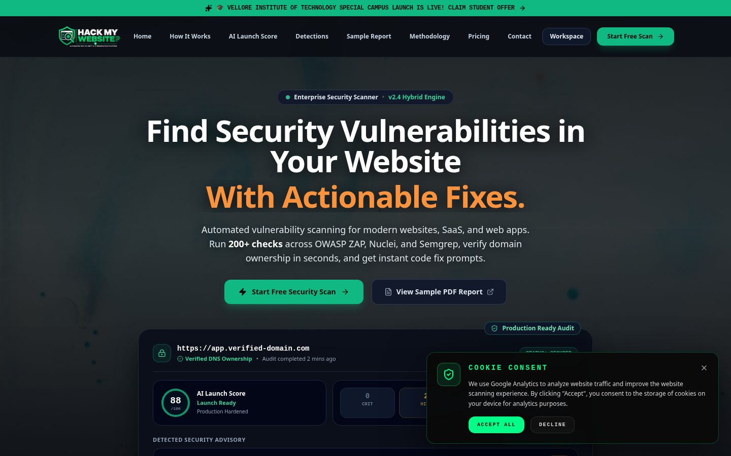 Hack My Website Homepage