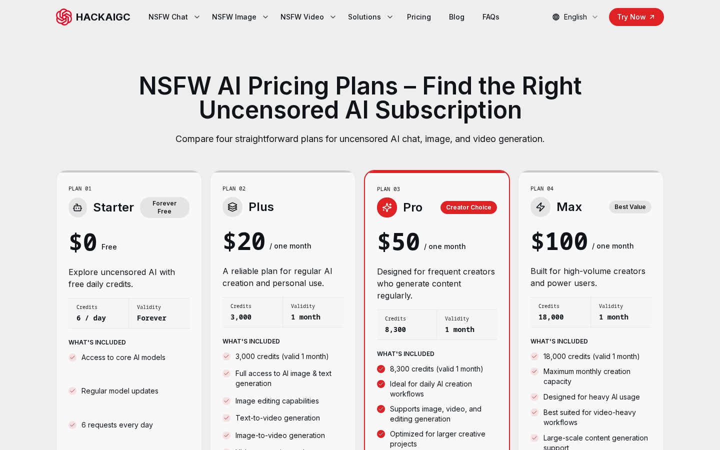 HackAIGC Pricing