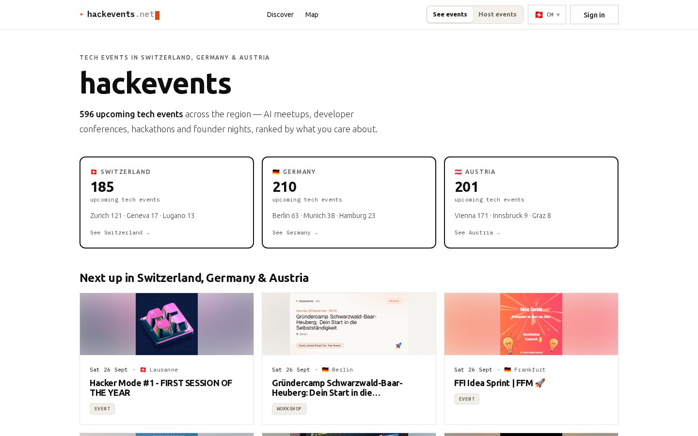 hackevents.net Homepage