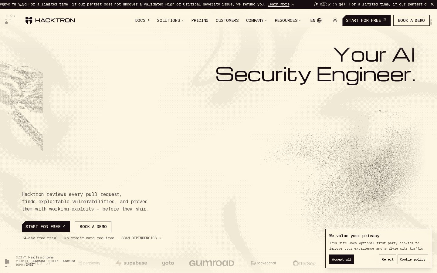 Hacktron Homepage