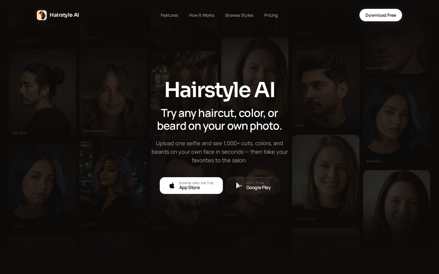 HairChanger AI Homepage