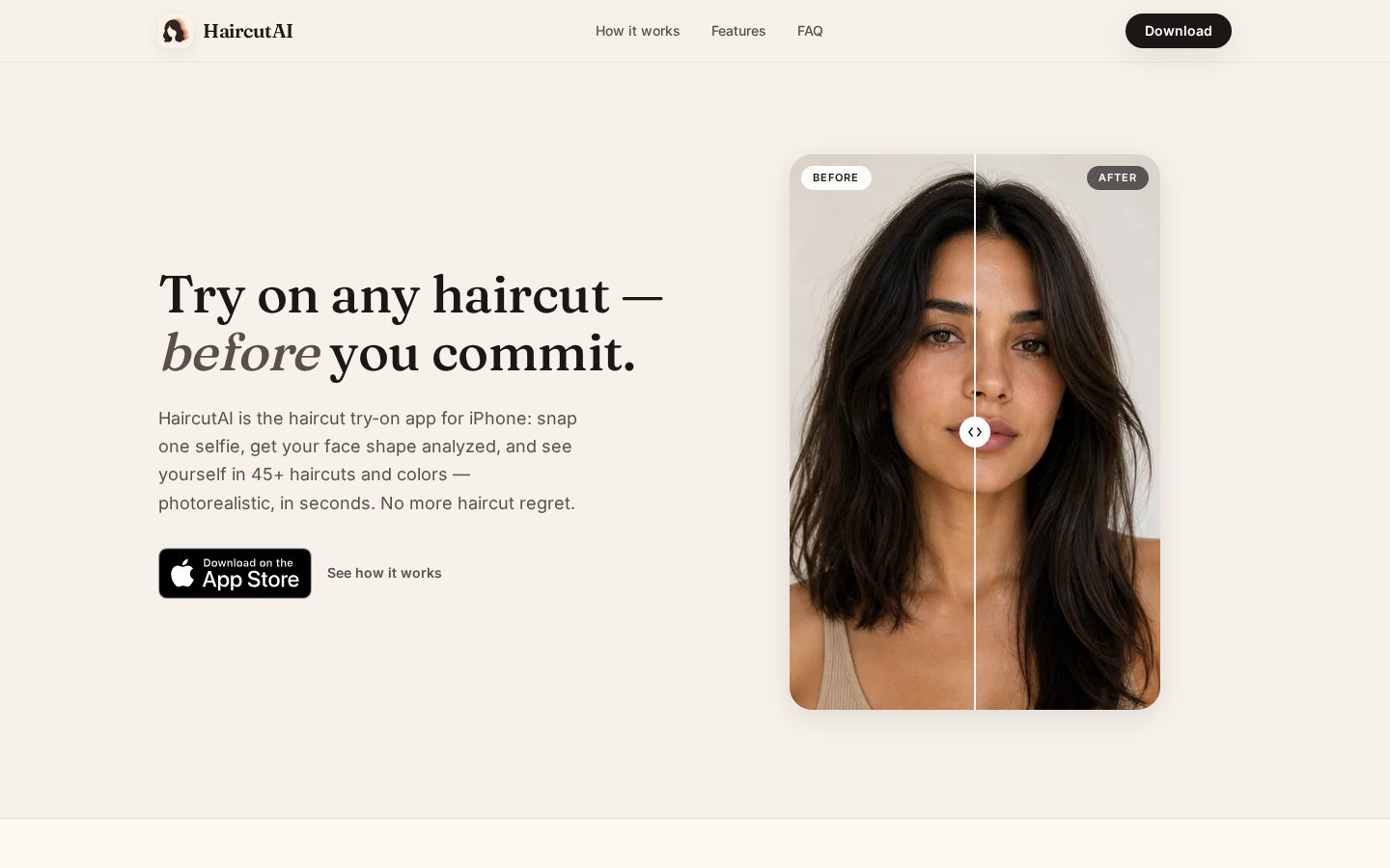 HaircutAI Homepage