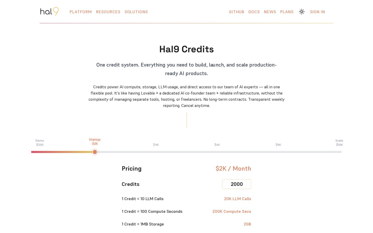 Hal9 Pricing