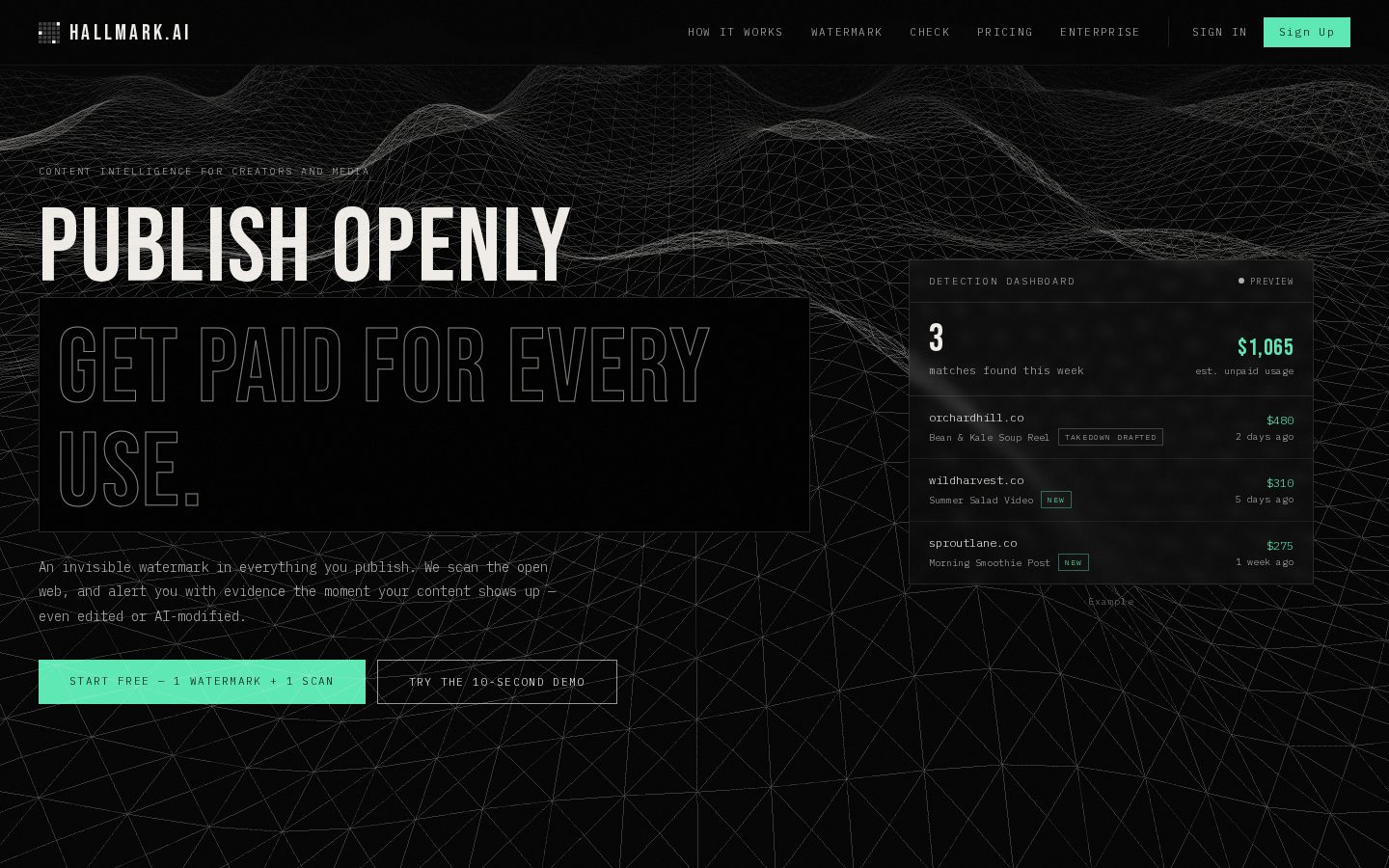 HallmarkAI Homepage